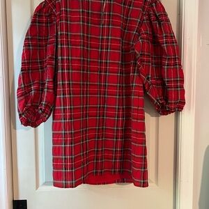 NWT J. Crew Red Plaid Holiday Dress